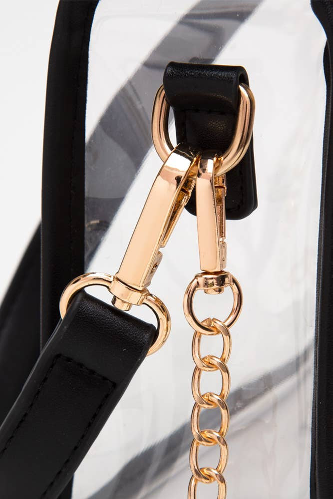 Leopard Clear Rectangle Stadium Crossbody Bag - Jessi Jayne Boutique