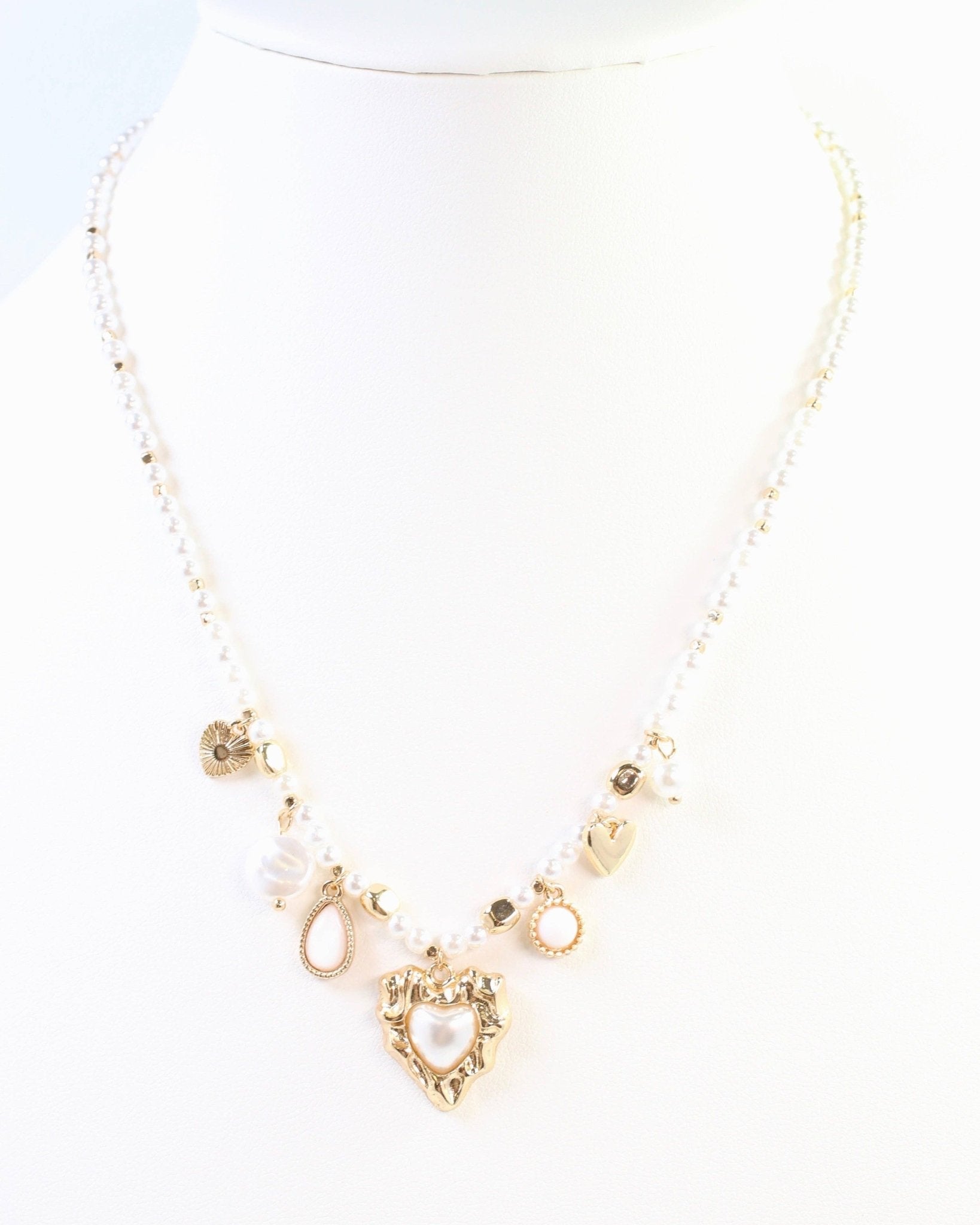 Selma Pearl Charm Necklace Gold - Jessi Jayne Boutique