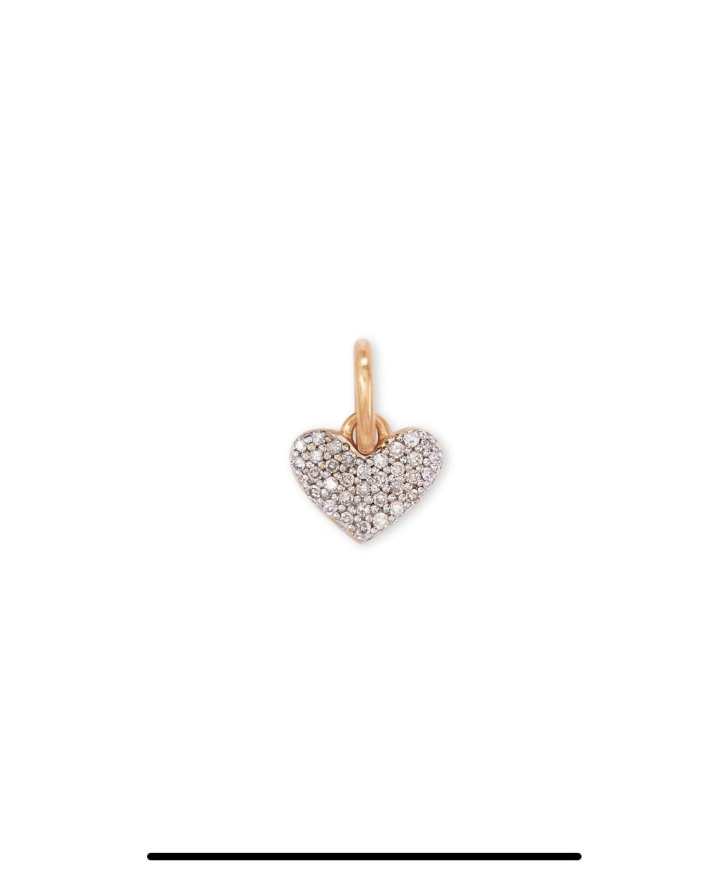 Kendra Scott Ari Heart Pave 18K Rose Gold Charm - Jessi Jayne Boutique