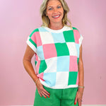 Candy Pop Checkered Sweater Vest - Jessi Jayne Boutique