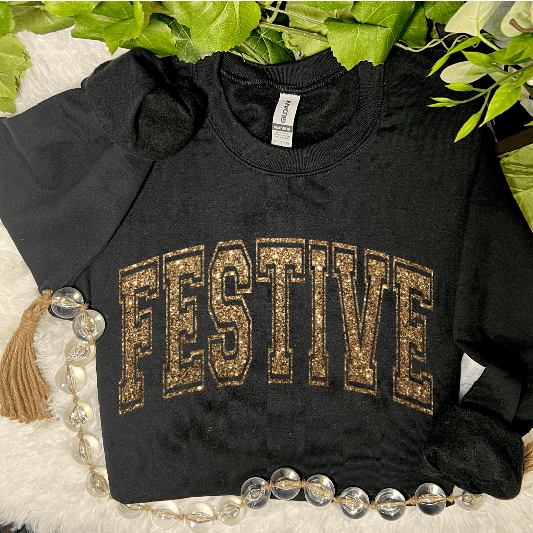 Gold Festive Longsleeve T-shirt Small - Jessi Jayne Boutique