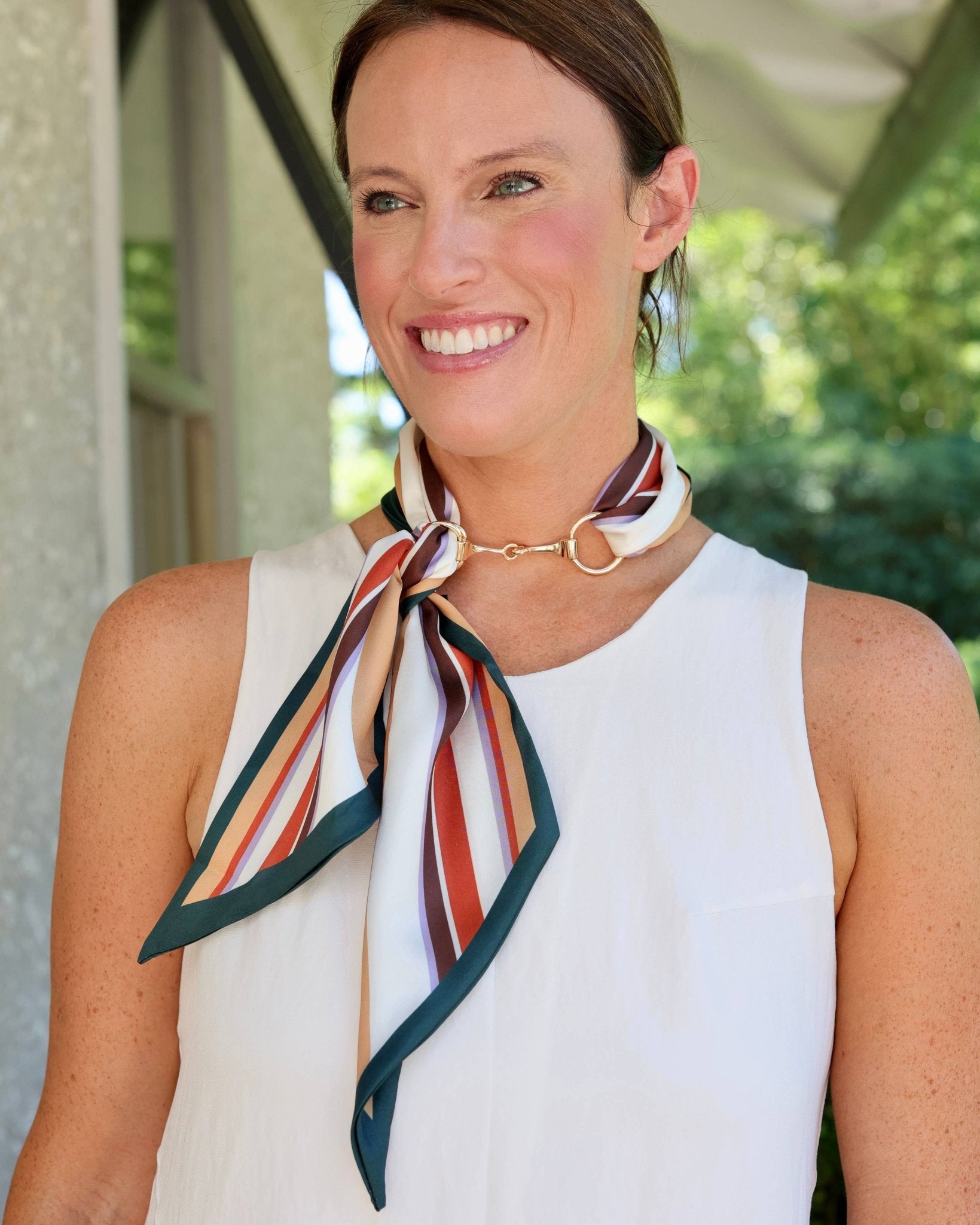 Henley Horsebit Buckle Multi-Color Scarf Necklace - Jessi Jayne Boutique