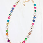 Shalimar Small Dark Multi Rhinestone Necklace - Jessi Jayne Boutique