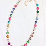 Shalimar Small Dark Multi Rhinestone Necklace - Jessi Jayne Boutique