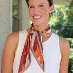 Henley Orange Horsebit Buckle Scarf - Jessi Jayne Boutique