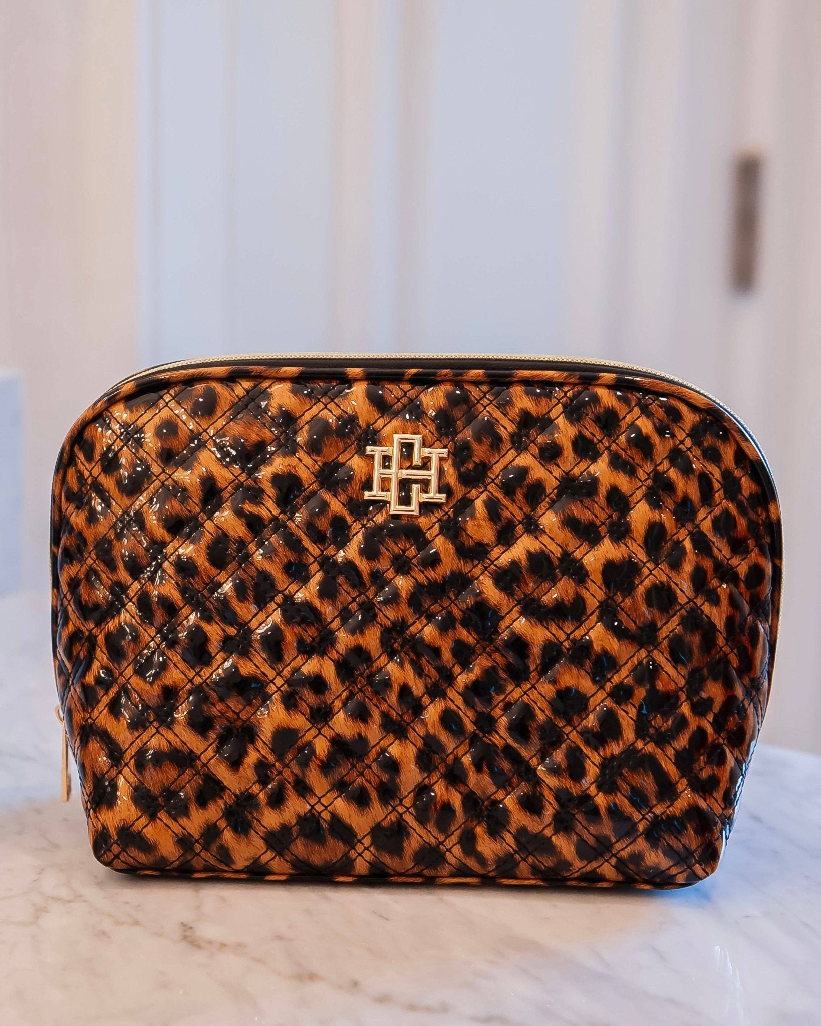 Capri Large Leopard Patent Pouch - Jessi Jayne Boutique