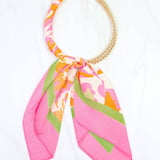 Laya Beaded Scarf Collar Necklace Pink Multi - Jessi Jayne Boutique