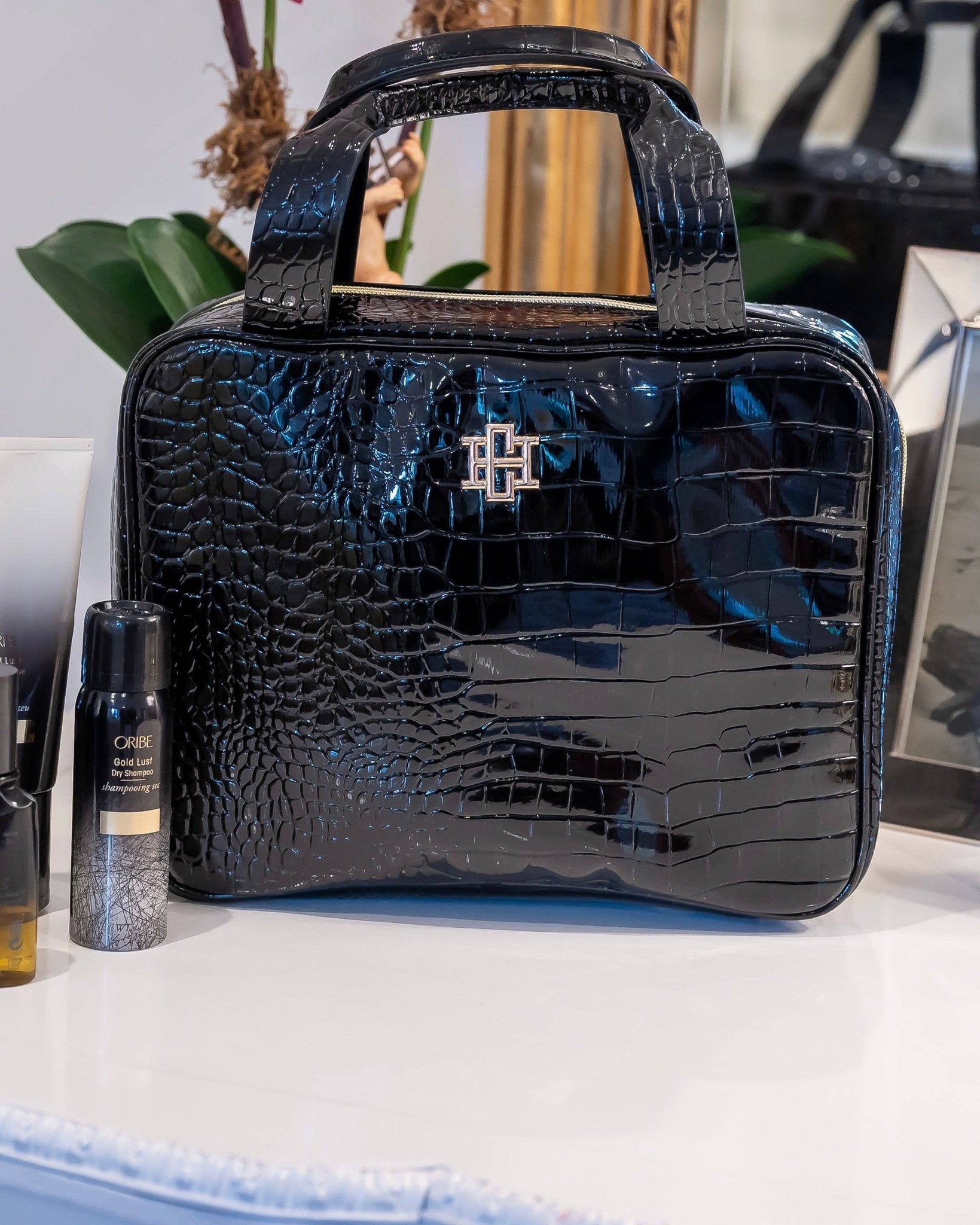 Punta Cana Large Black Patent Case Bag - Jessi Jayne Boutique