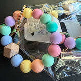 Silicone Beaded Wristlet Keychain
