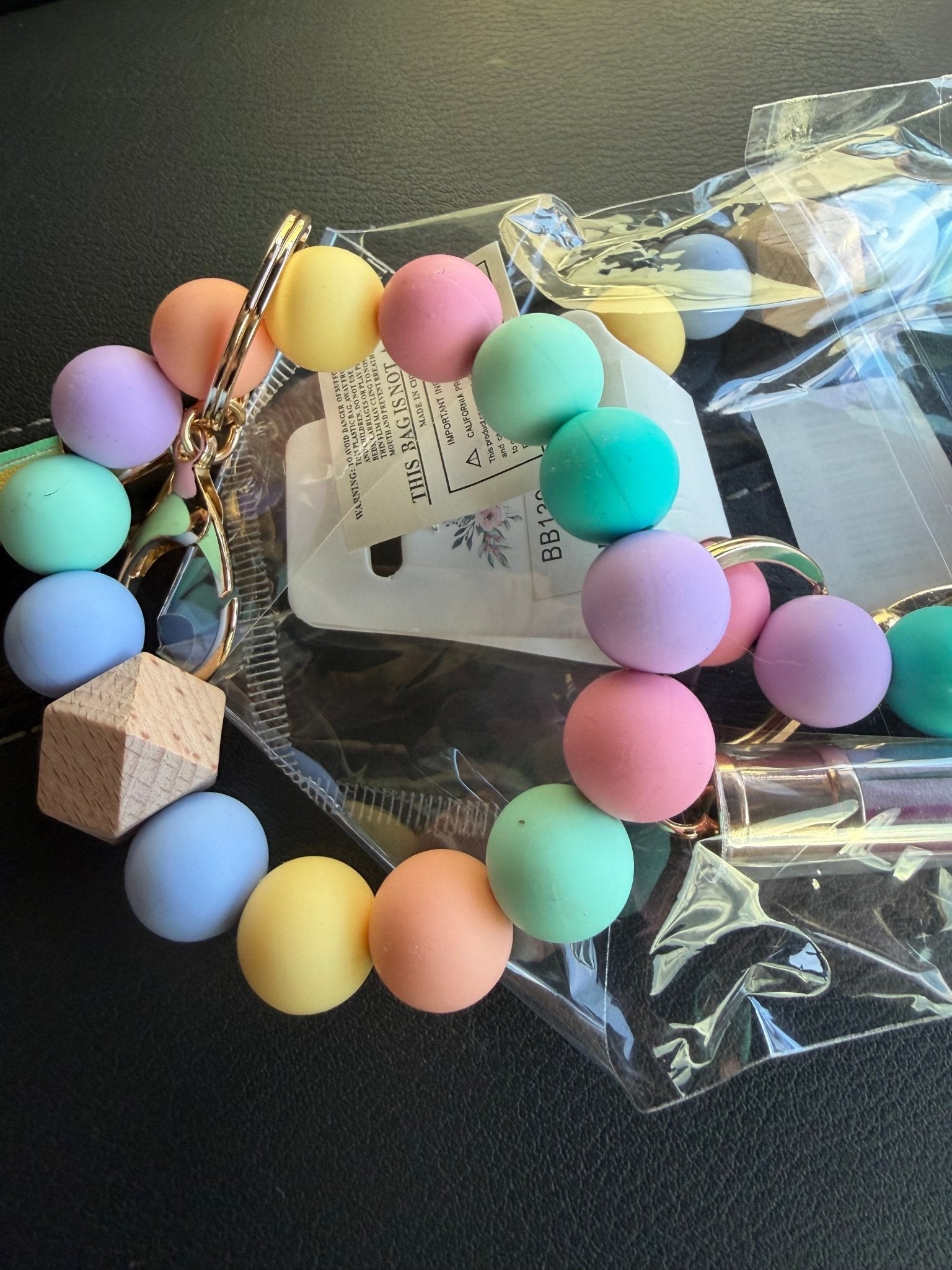 Silicone Beaded Wristlet Keychain - Jessi Jayne Boutique