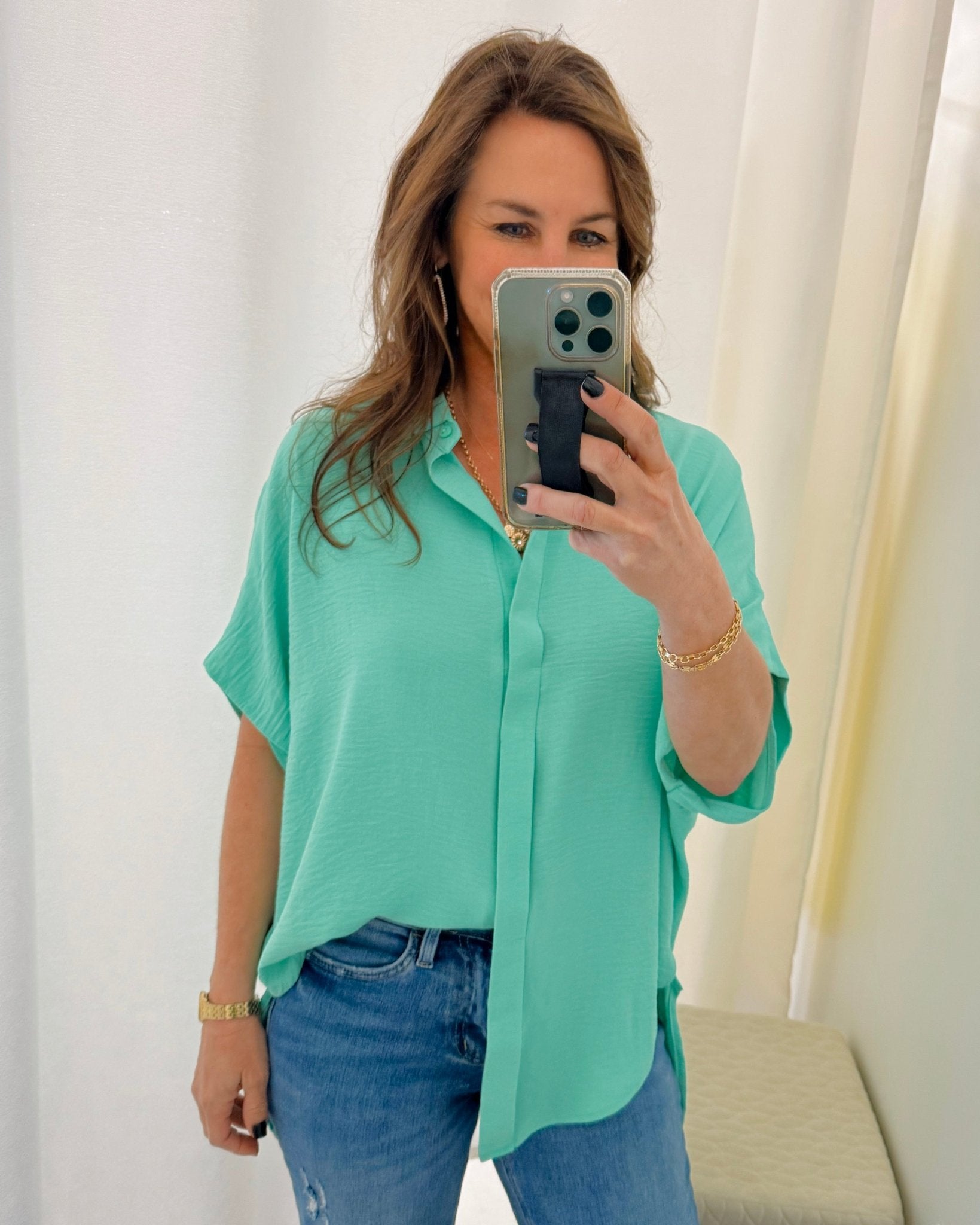 Easy Flow Oversized Button - Up Top - Jessi Jayne Boutique