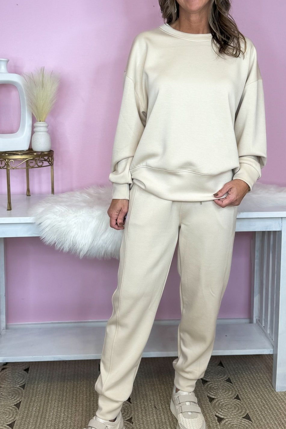 Sporty Chic Oatmeal Jogger Set - Jessi Jayne Boutique