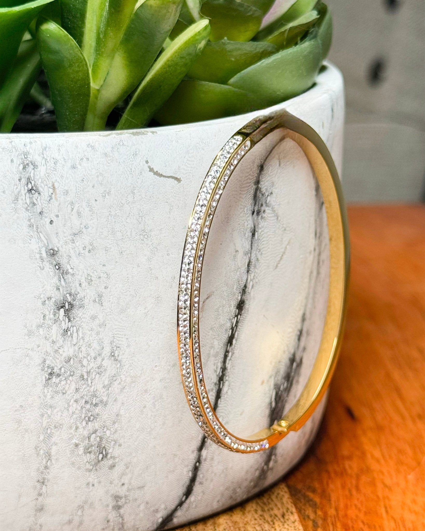Gold Diamond Bangle Mini Bracelet - Jessi Jayne Boutique