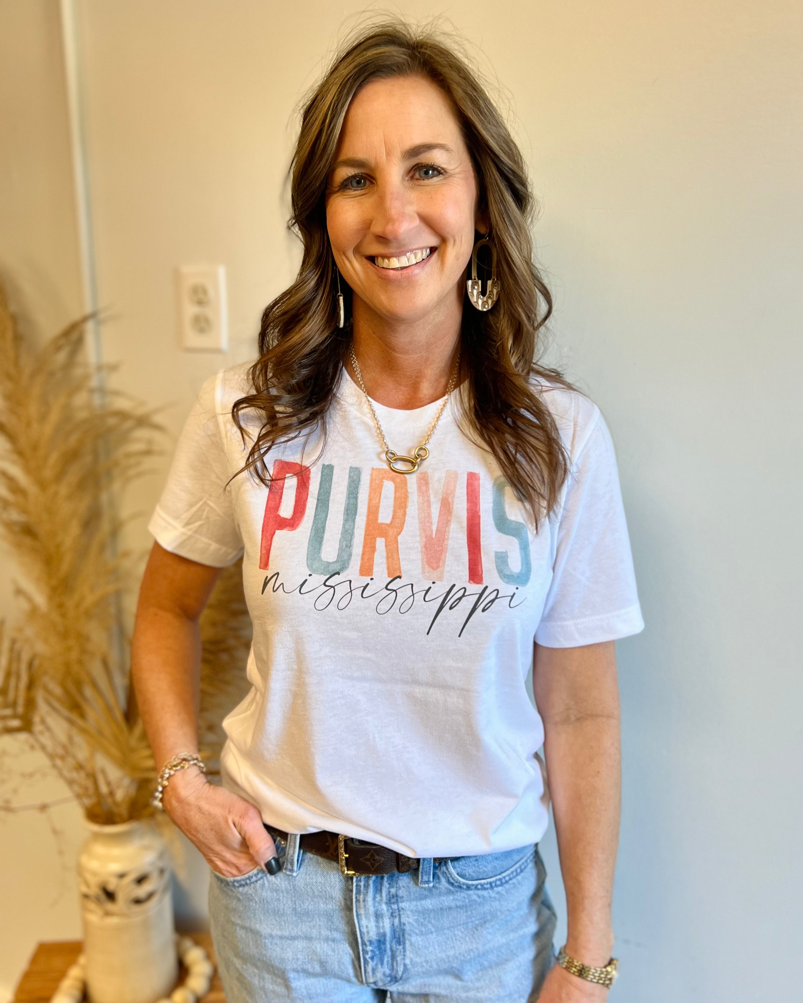 Purvis Mississippi Watercolor Tshirt - Jessi Jayne Boutique