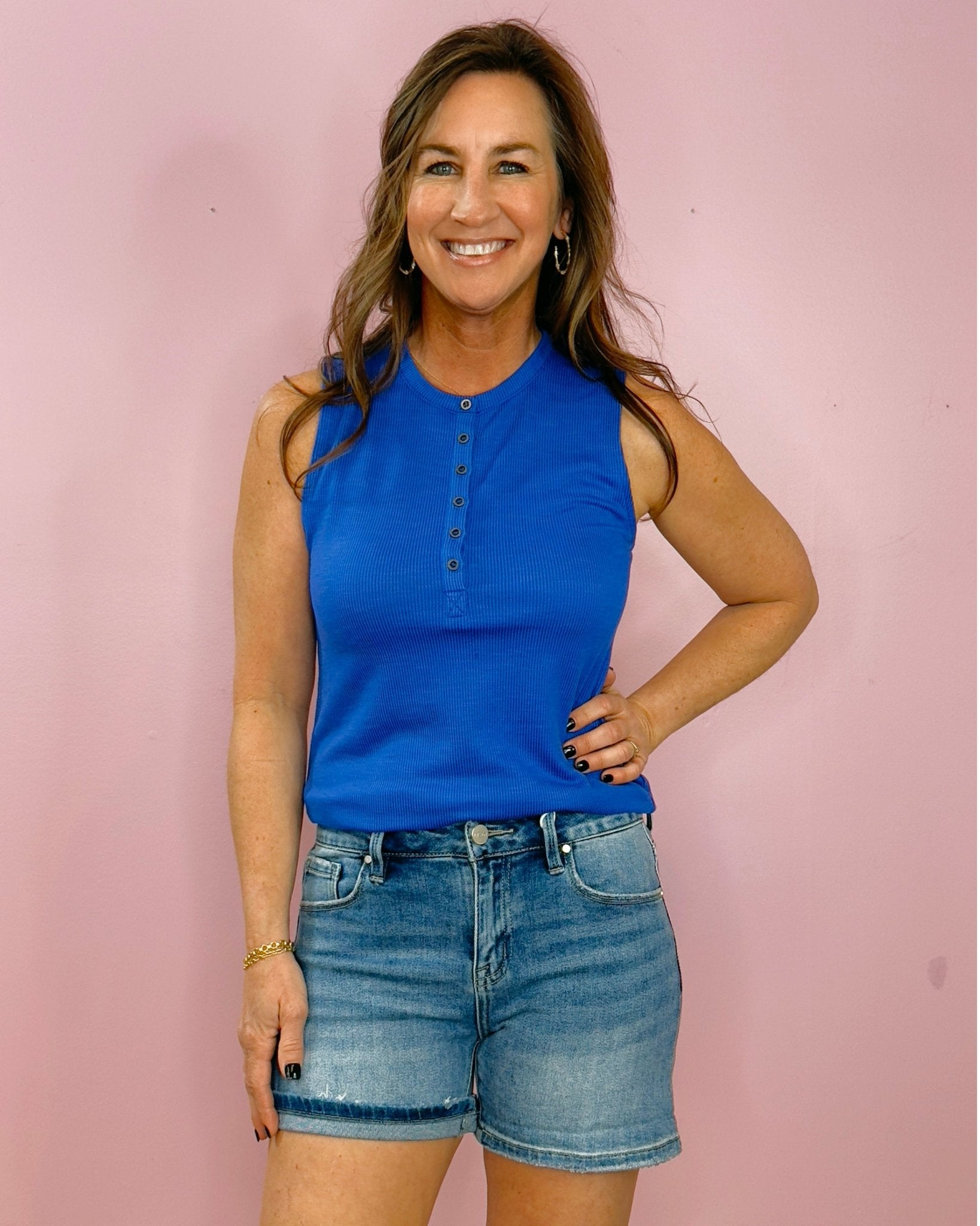 Risen Sunset Stroll Mid Rise Denim Shorts - Jessi Jayne Boutique