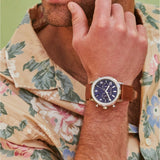 Scott Bros Evan’s Stainless Steel 44mm Field Watch in Blue - By Kendra Scott - Jessi Jayne Boutique