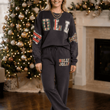 Holly Jolly Patch Charcoal Sweatshirt - Jessi Jayne Boutique