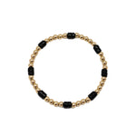 Erin Gray Heishi Black Stone & 14k Gold - Filled Waterproof Bracelet - Jessi Jayne Boutique