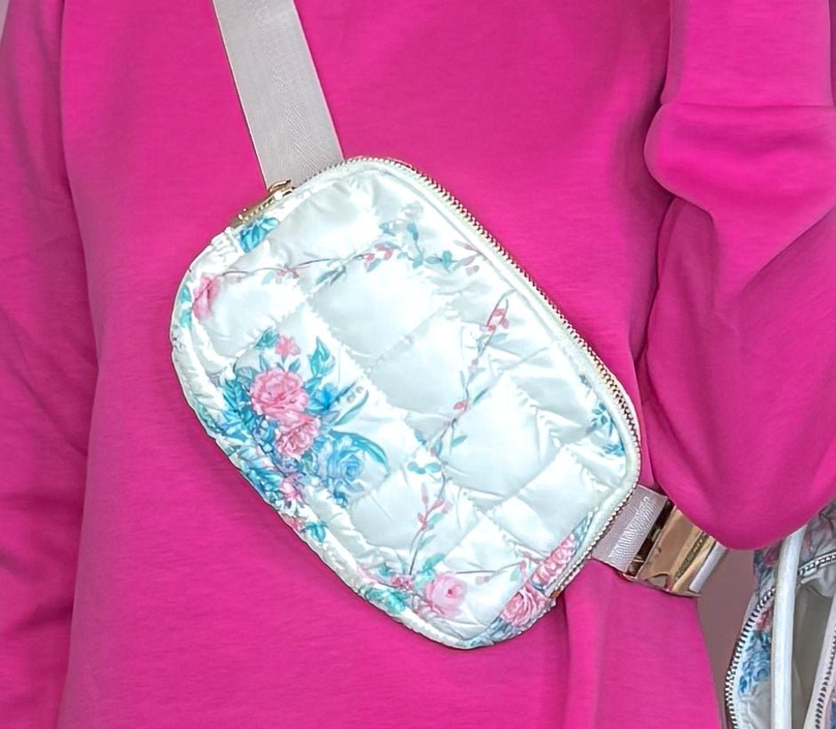I Fancy You Quilted Floral Fanny Pack - Jessi Jayne Boutique