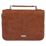 Faith Honey - brown Faux Leather Bible Cover with Badge - Jessi Jayne Boutique