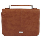 Faith Honey - brown Faux Leather Bible Cover with Badge - Jessi Jayne Boutique