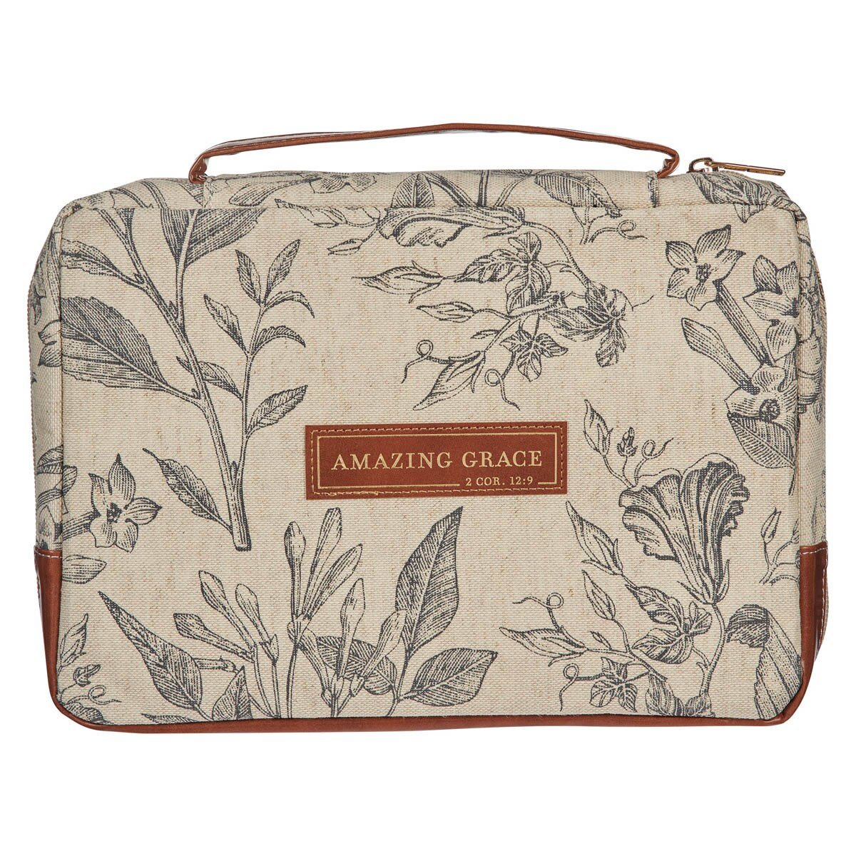 Amazing Grace Natural Canvas Bible Cover - Jessi Jayne Boutique