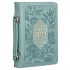 Saved by Grace Teal Faux Leather Fashion Bible Cover - Ephesians 2:8 - Jessi Jayne Boutique