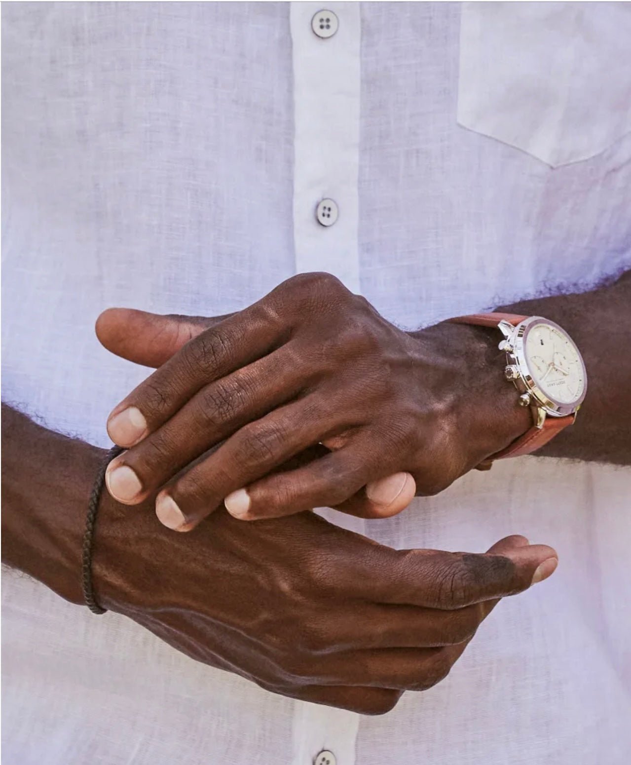 Scott Bros Evan’s 44mm Stainless Steel Field Watch In Ivory - by Kendra Scott - Jessi Jayne Boutique