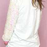 Sequin Santa White Sequin Long Sleeve Top - Jessi Jayne Boutique