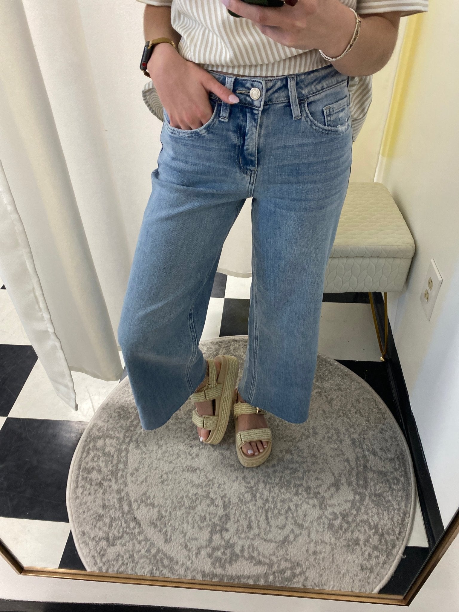 Ben Rinnies Vervet High Rise Cropped Wide Leg Jeans - Jessi Jayne Boutique