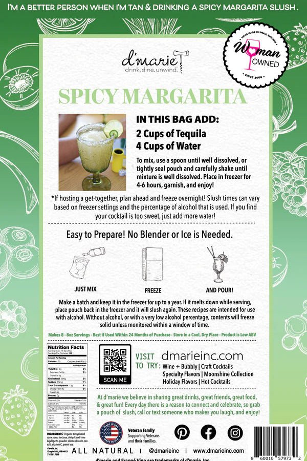 Spicy Margarita Craft Cocktail Slush Mix - Jessi Jayne Boutique
