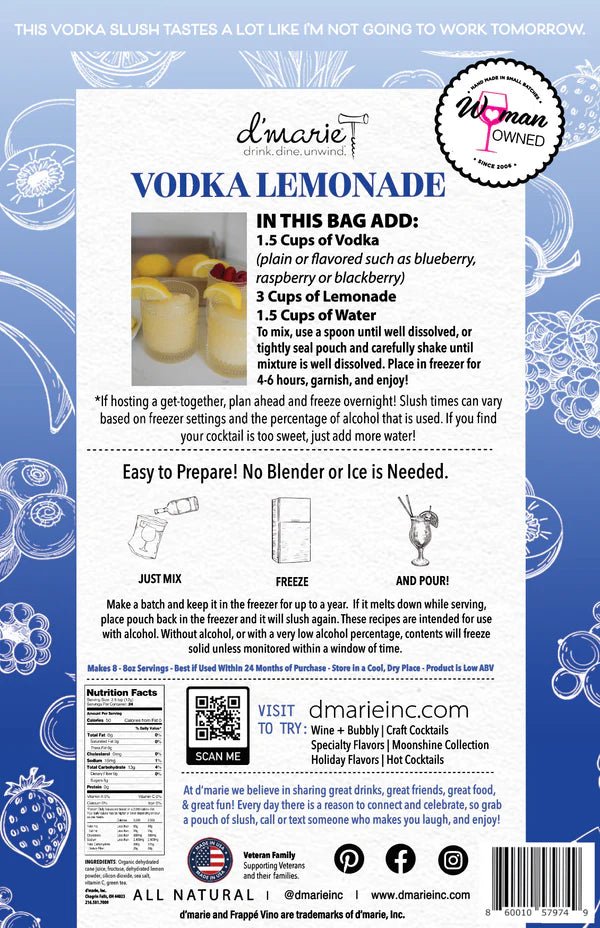 Vodka Lemonade Craft Cocktail Slush Mix - Jessi Jayne Boutique