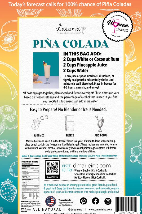 Piña Colada Craft Cocktail Slush Mix - Jessi Jayne Boutique