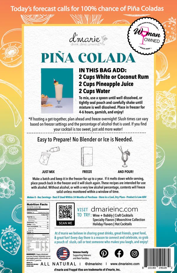 Piña Colada Craft Cocktail Slush Mix - Jessi Jayne Boutique
