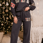 Holly Jolly Patch Charcoal Sweatshirt - Jessi Jayne Boutique