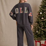 Holly Jolly Patch Charcoal Sweatshirt - Jessi Jayne Boutique