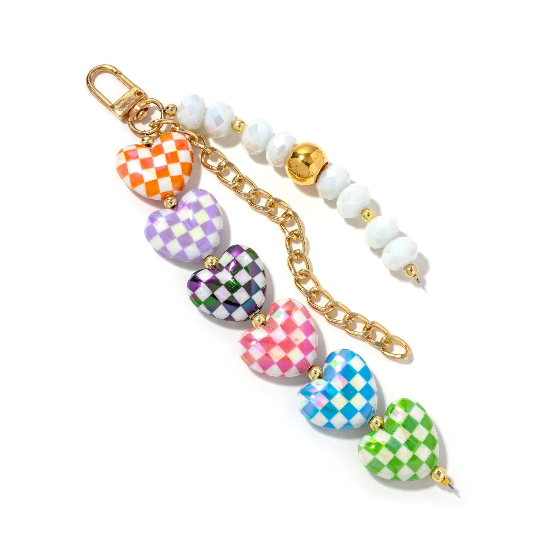 Bag Charm Checkered Heart - Jessi Jayne Boutique