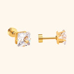 Pressie Prism Studs Gold Clear - Jessi Jayne Boutique