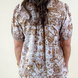 Desert Bloom Mixed Print Top - Jessi Jayne Boutique