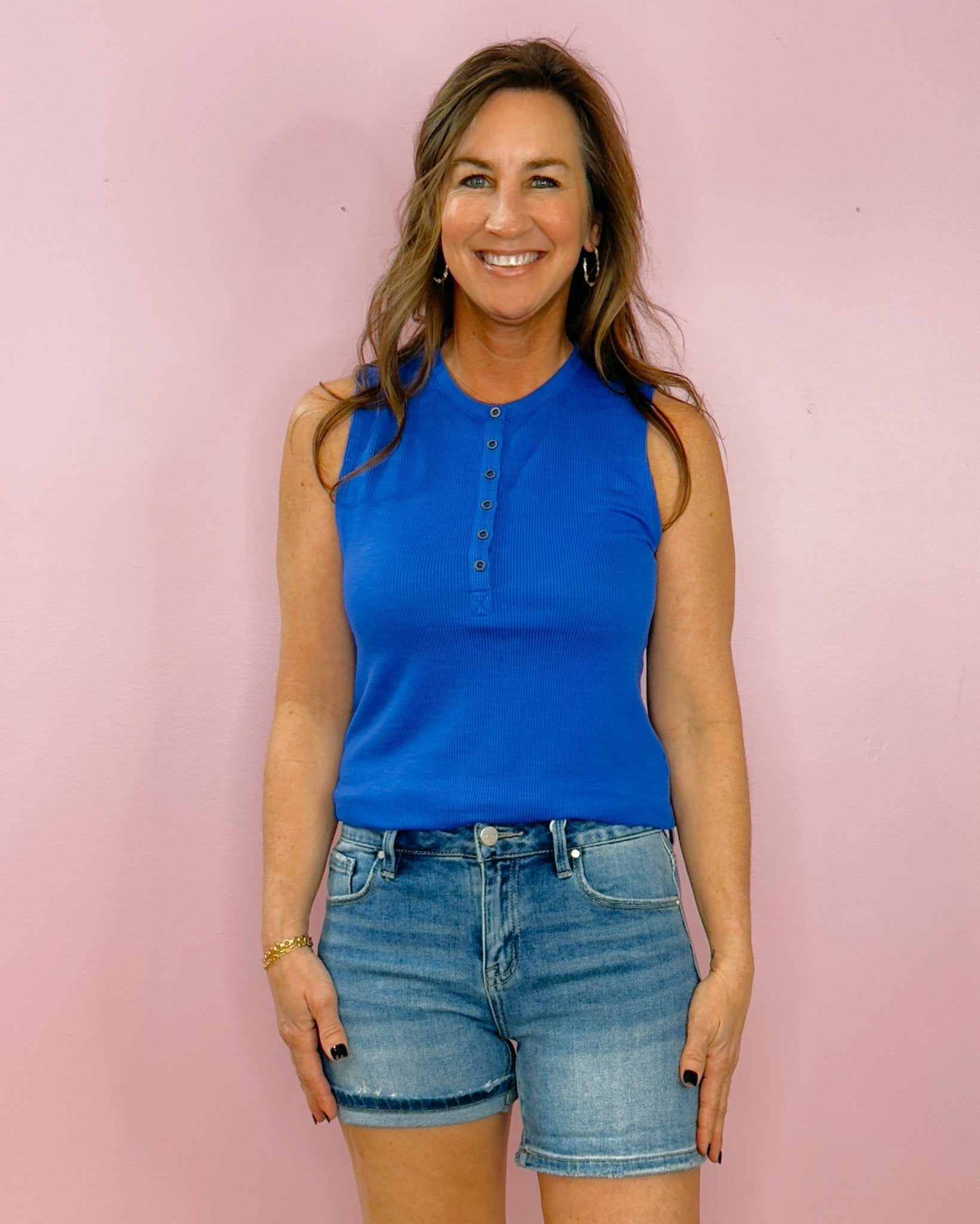 Risen Sunset Stroll Mid Rise Denim Shorts - Jessi Jayne Boutique