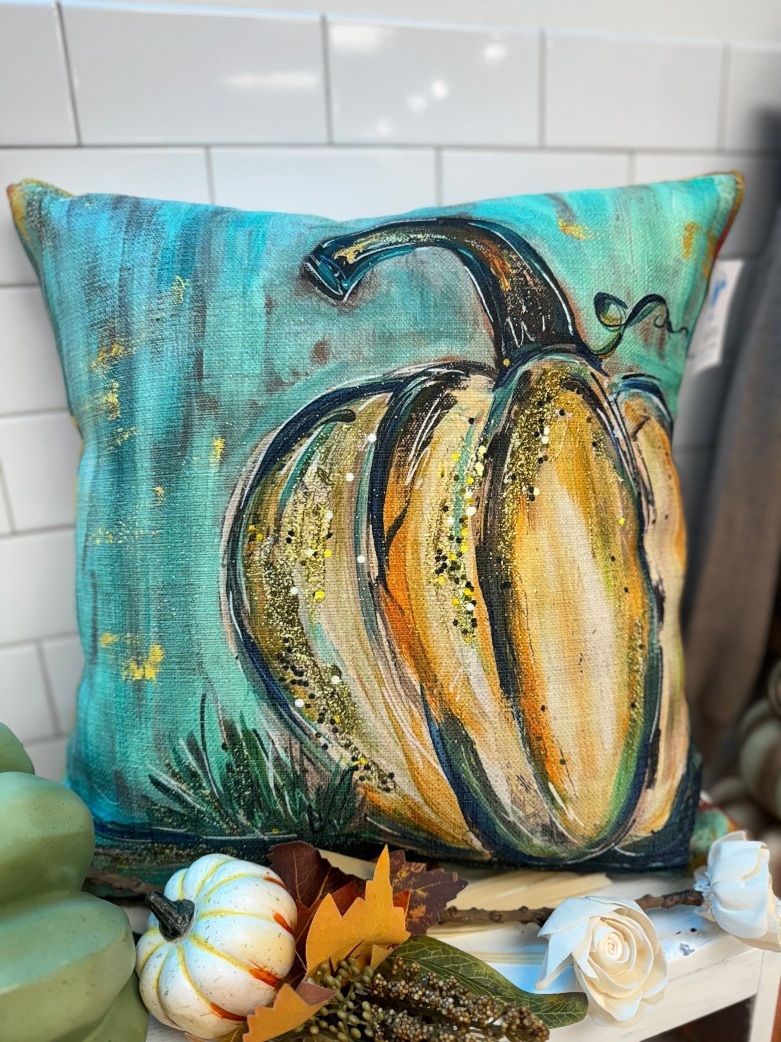 Jennie's White Pumpkin Square 18" Pillow - Jessi Jayne Boutique