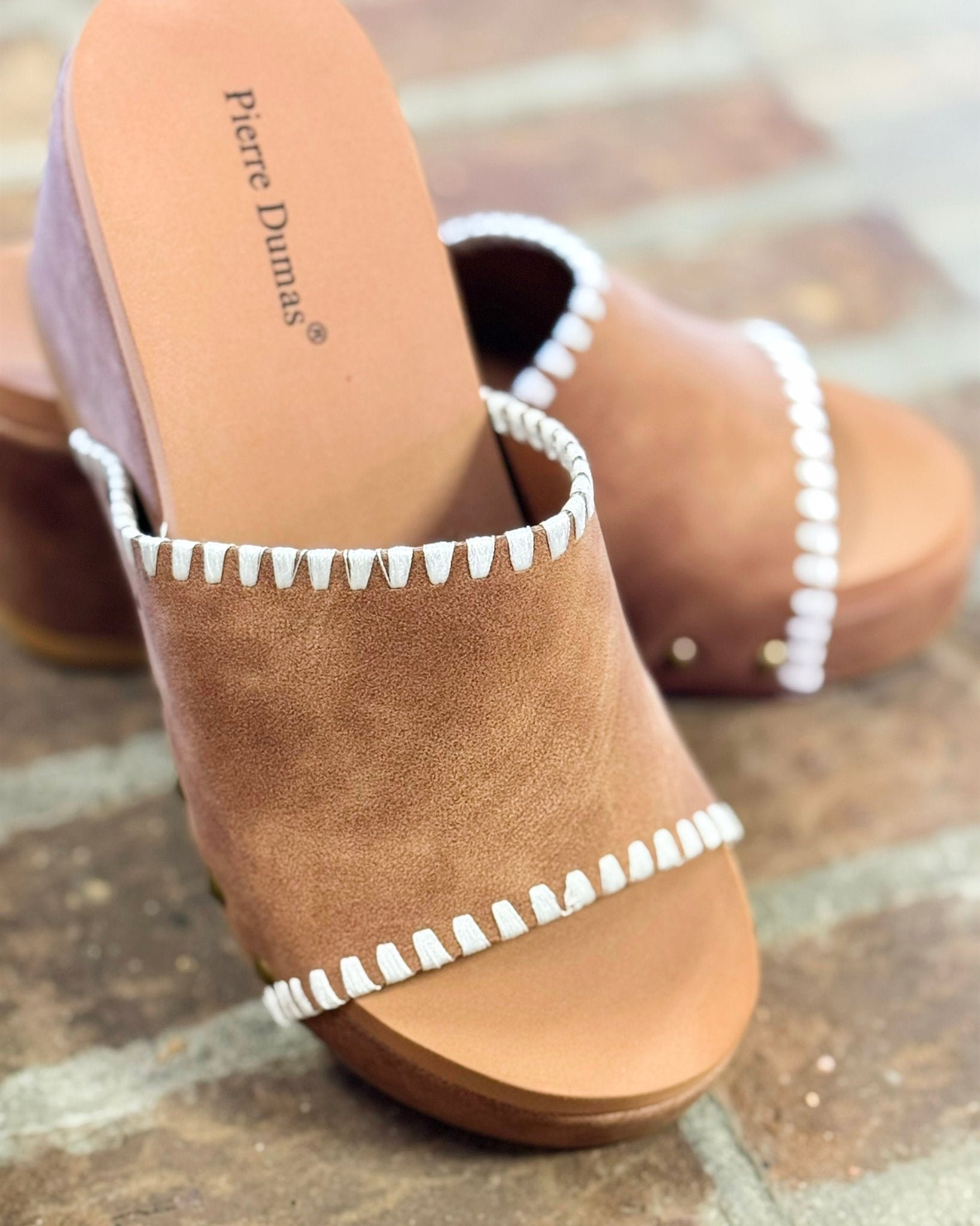 Vivian Tan Cream Detail Wedges - Jessi Jayne Boutique