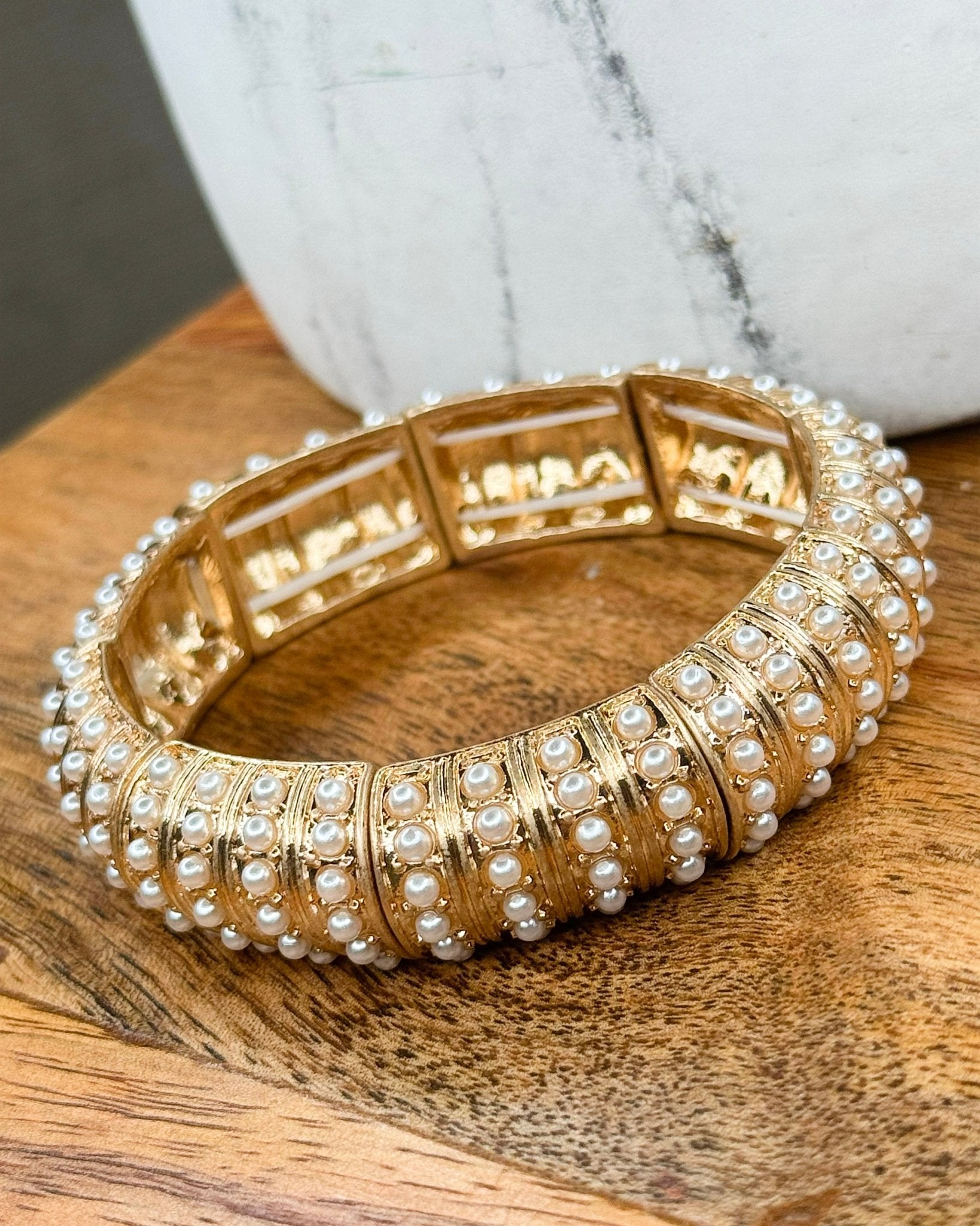 Classic Pearl Elegance Stretchy Bracelet - Jessi Jayne Boutique
