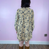Whatever You Feel Navy Taupe Floral Dress - Jessi Jayne Boutique