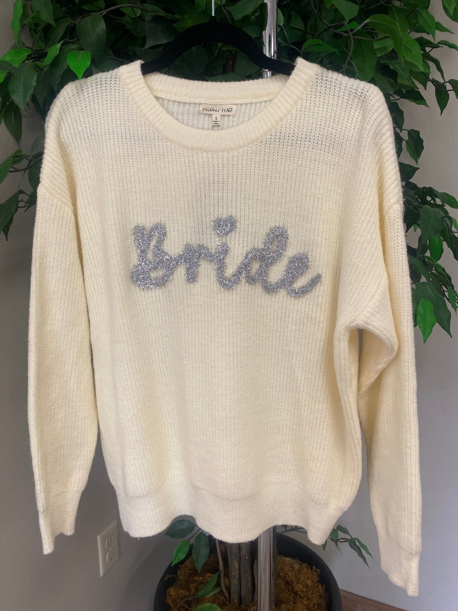 Bride Off White Tinsel Graphic Long Sleeve Sweater - Jessi Jayne Boutique