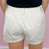 Cream Utility Chic Contrast Stitch Shorts - Jessi Jayne Boutique