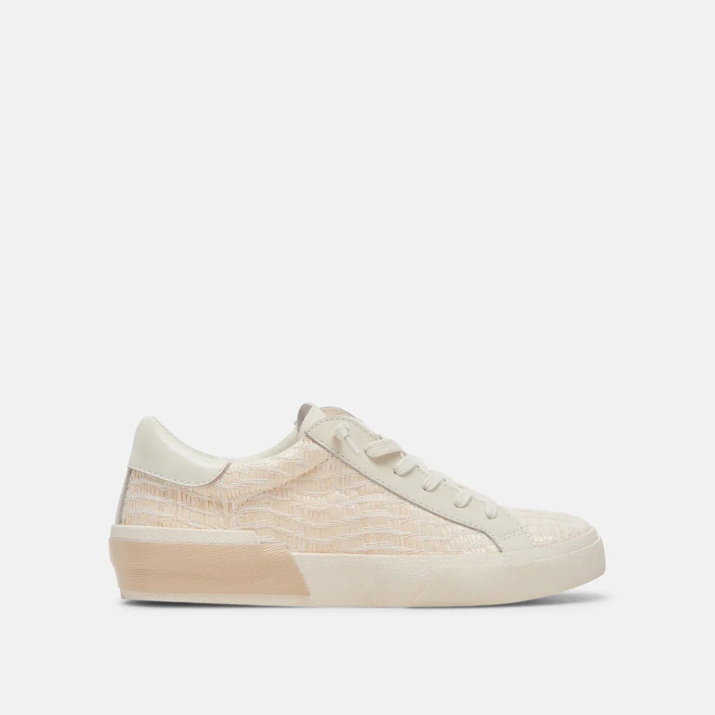 Dolce Vita Bone Raffia Zina Leather Sneakers - Jessi Jayne Boutique
