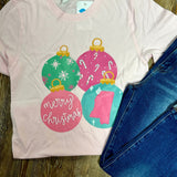 Pastel Ornaments Pink Short Sleeve Graphic Tee - Jessi Jayne Boutique