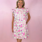 Garden Party Off White Pink Rosy Floral Dress - Jessi Jayne Boutique