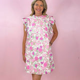 Garden Party Off White Pink Rosy Floral Dress - Jessi Jayne Boutique